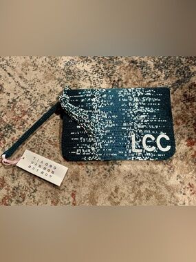 NWT Tiana ny Blue/ White Custom Beaded Bag Monogram LCC Stunning